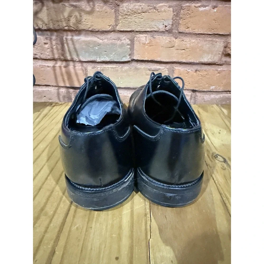 David Taylor 10.5 M Loafers‎ Black Leather Oxfords Round Toe Slip On Shoes